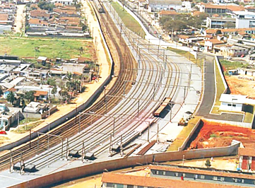 Obra metroferroviaria do Pátio Guaianazes feita para a CBTU pela TELAR