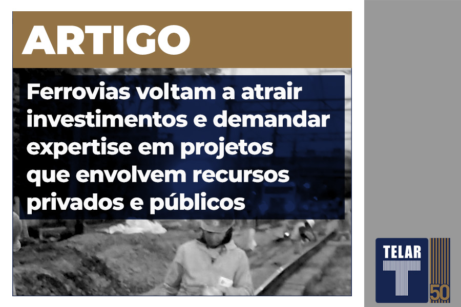 Construção de ferrovia pela Telar Engenharia no Brasil, demonstrando avanços tecnológicos e investimentos em infraestrutura.