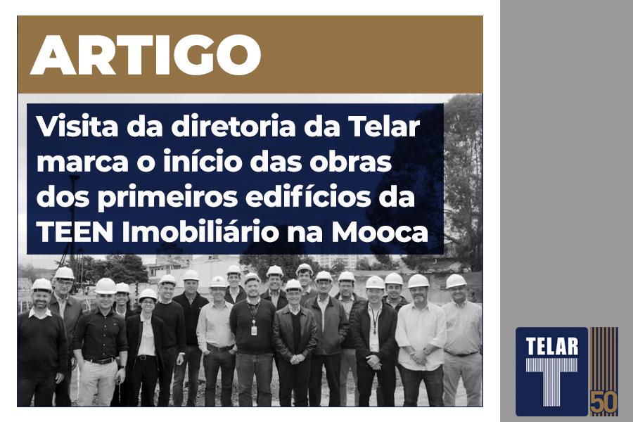 Diretoria da Telar Engenharia e membros da TEEN Imobiliário em visita ao canteiro de obras na Mooca, onde será construído um conjunto habitacional de 222 apartamentos de interesse social.
